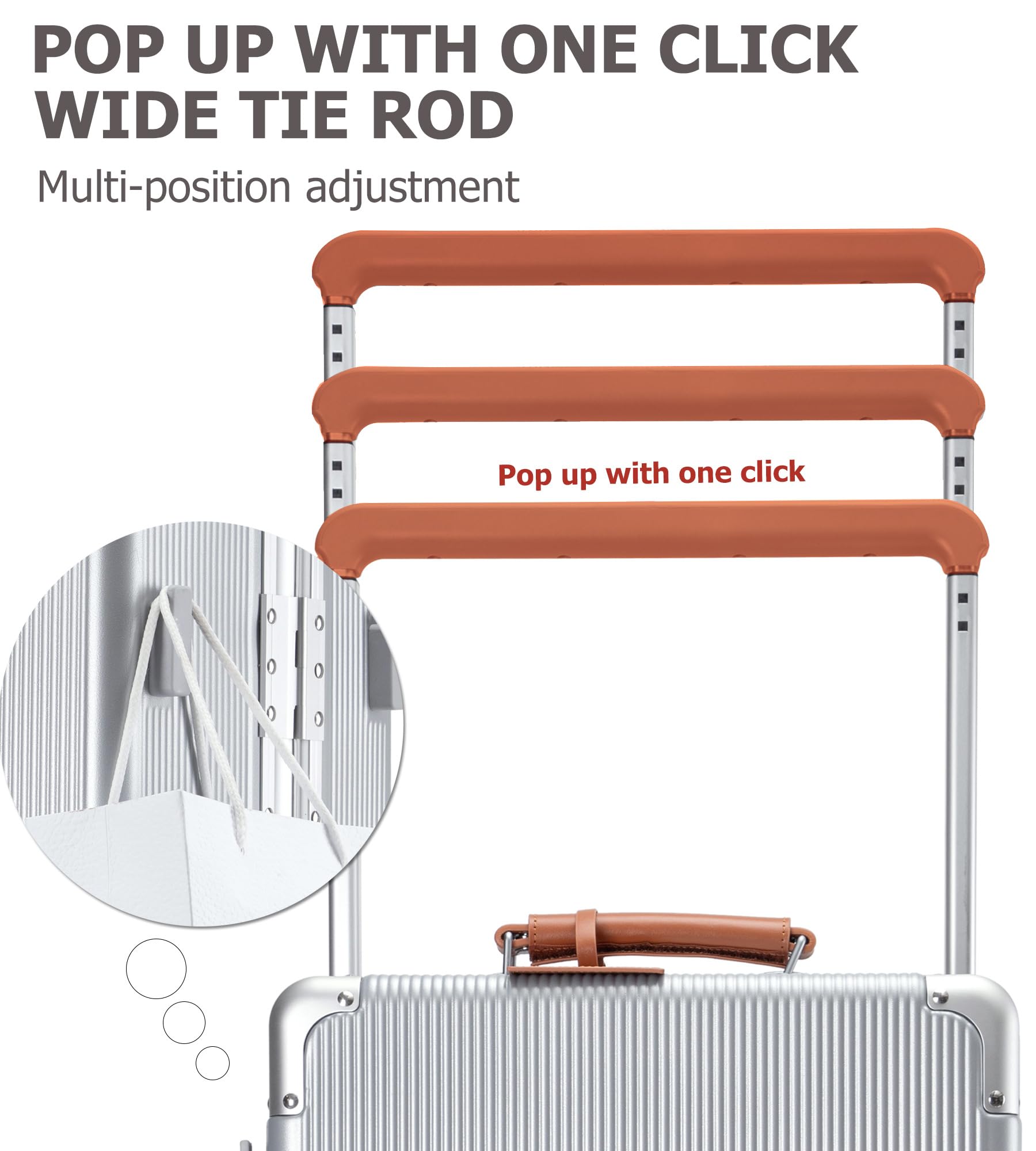 Wheels Luxury Rolling Travel Suitcase with TSA Lock & Cup Holder