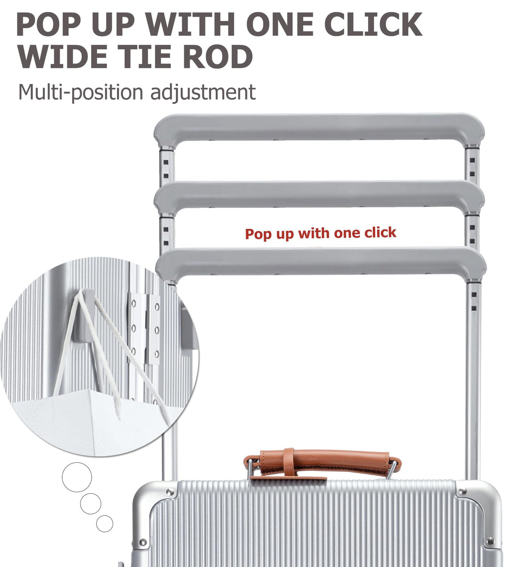 Wheels Luxury Rolling Travel Suitcase with TSA Lock & Cup Holder