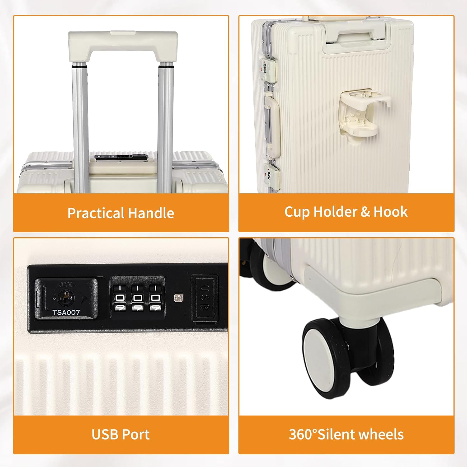 Shell Suitcases with Wheels for Domestic&International Tourism