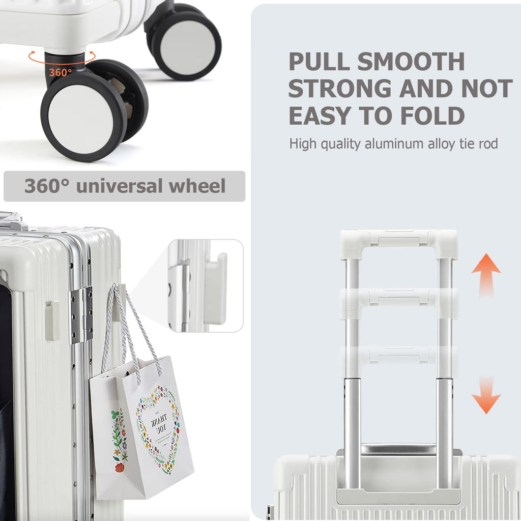 Aluminium Frame PC Hard Shell Spinner Wheels Luggage,20.8"X15"X8.7 Airline