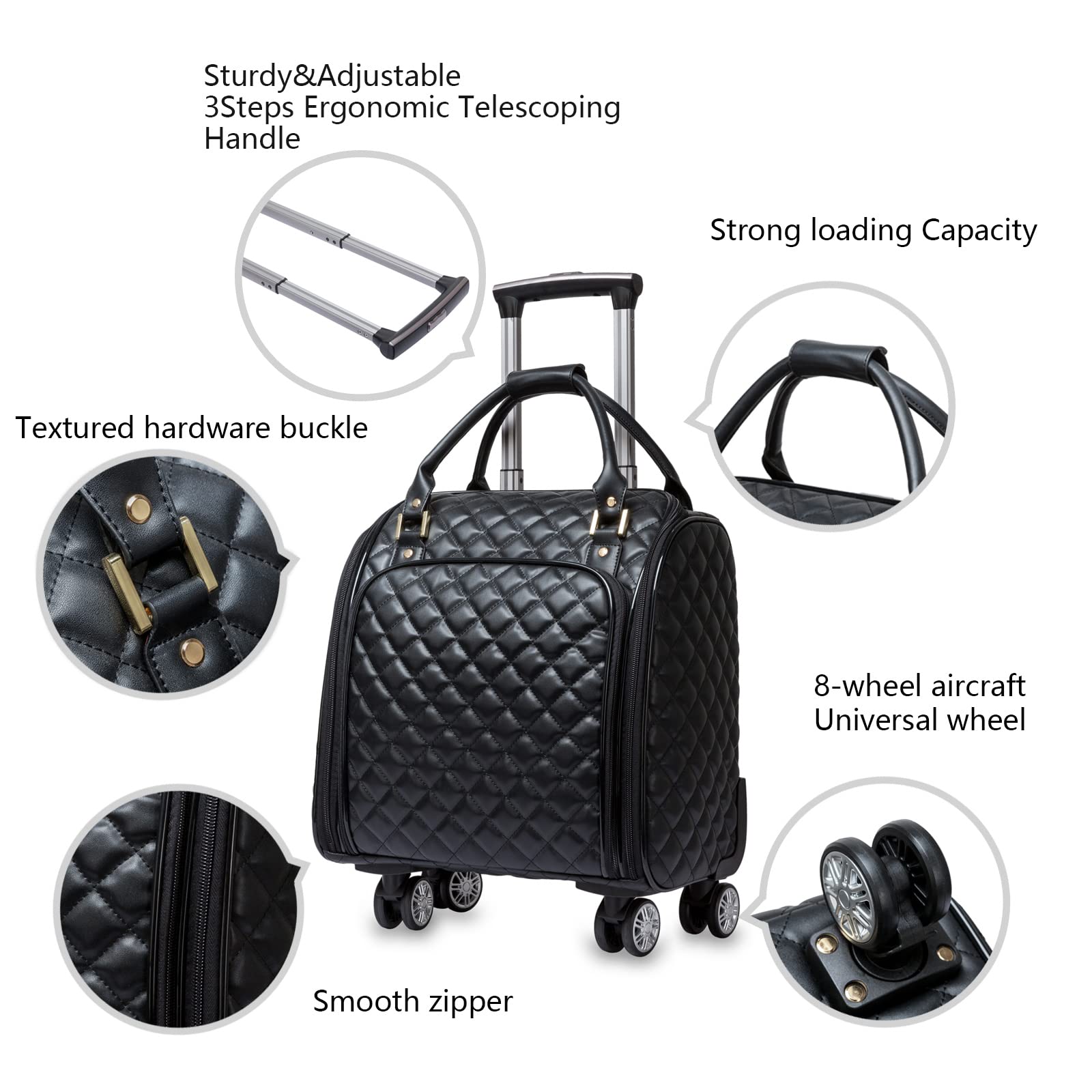20in Leather Softside Carry on Suitcases