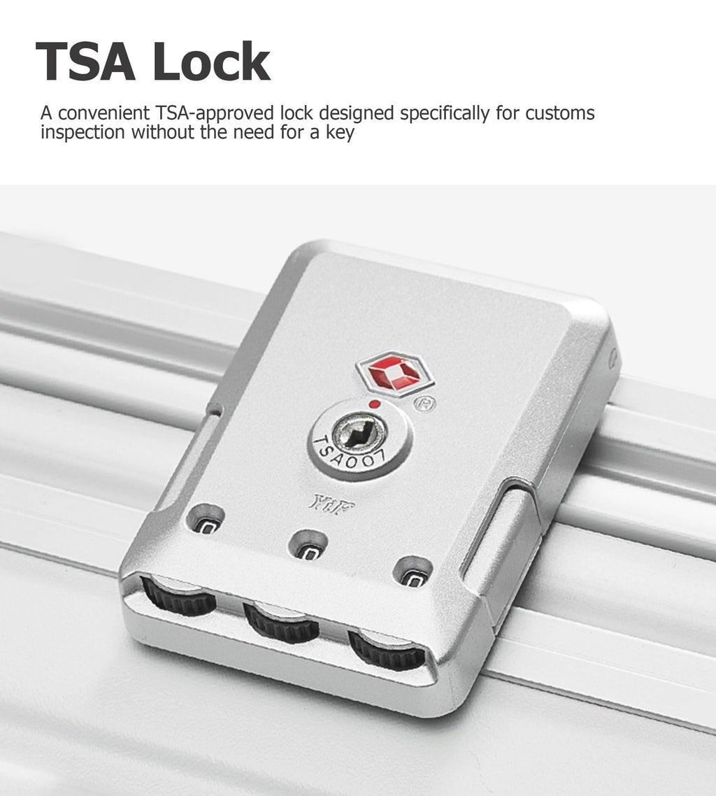 Aluminium Frame PC Hard Shell Spinner Wheels Luggage,20.8"X15"X8.7 Airline