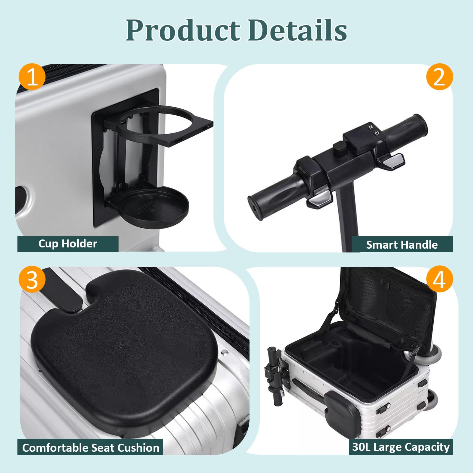 Electric Suitcase, Smart Rideable Suitcase