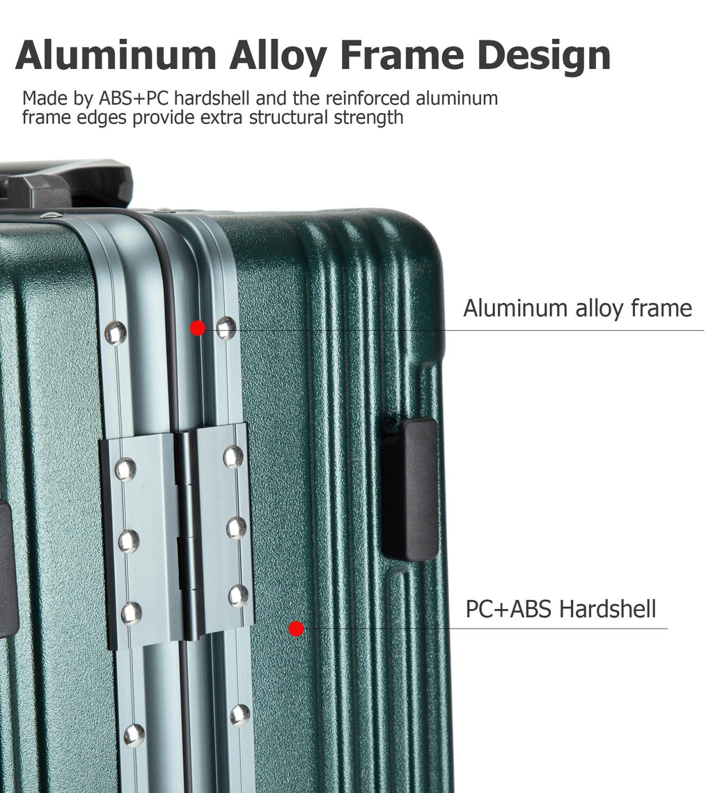 20.8"X15"X8.7 Airline Approved Built-In TSA lock Carry on Suitcase, with Cup Holder, USB Port, Phone Holder